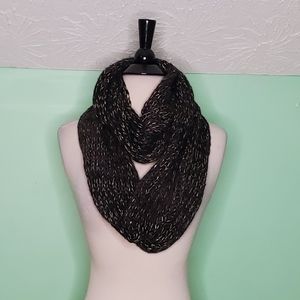 Black, Gold & Metallic Gold Infinity Scarf
